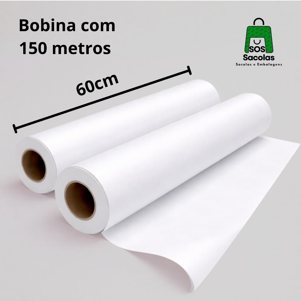 Bobina Papel Monolúcido/ Seda 35g 600mmX150m tubo 2p para Plotter