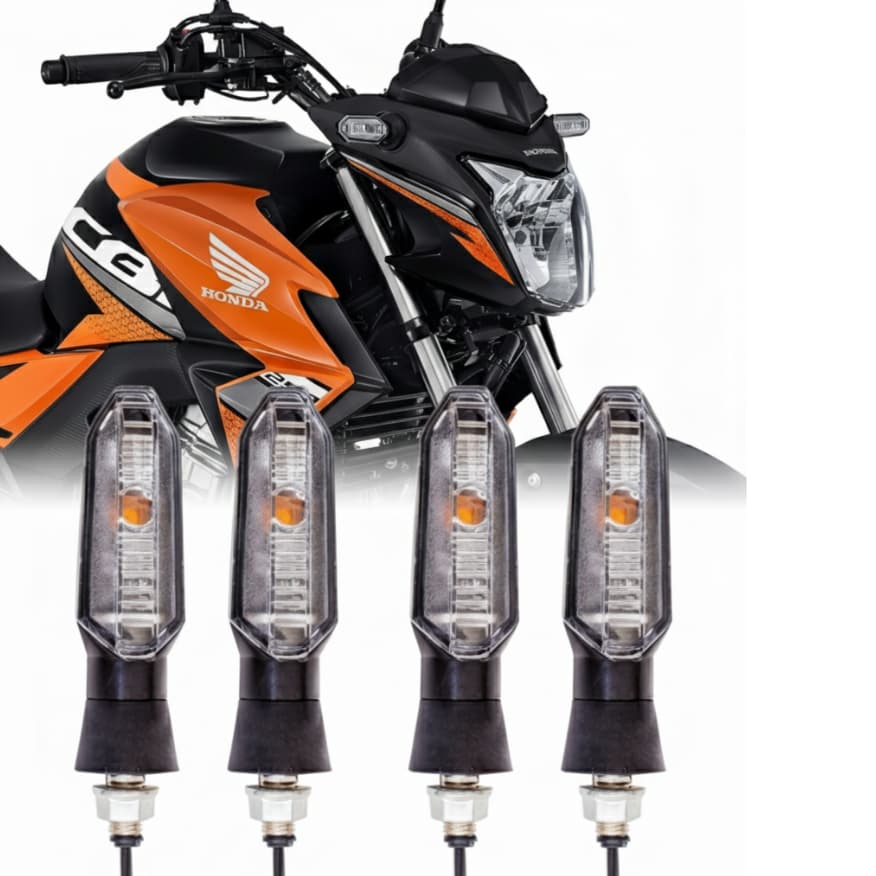 Kit 4 ou 2 Pisca Led Intermitente Seta Rosca 300 Cb Twister 250 Fan 125 150 Xre Bros Cbx Yamaha