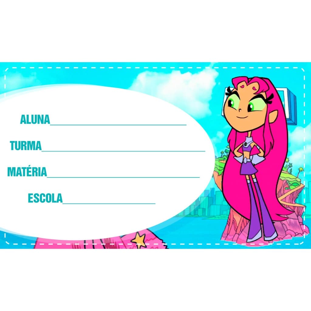 20 ETIQUETAS ESCOLAR JOVENS TITÃS - Jovens Titans  KIT COM 20 ADESIVOS ESCOLAR DO JOVENS TITÃS 8X5