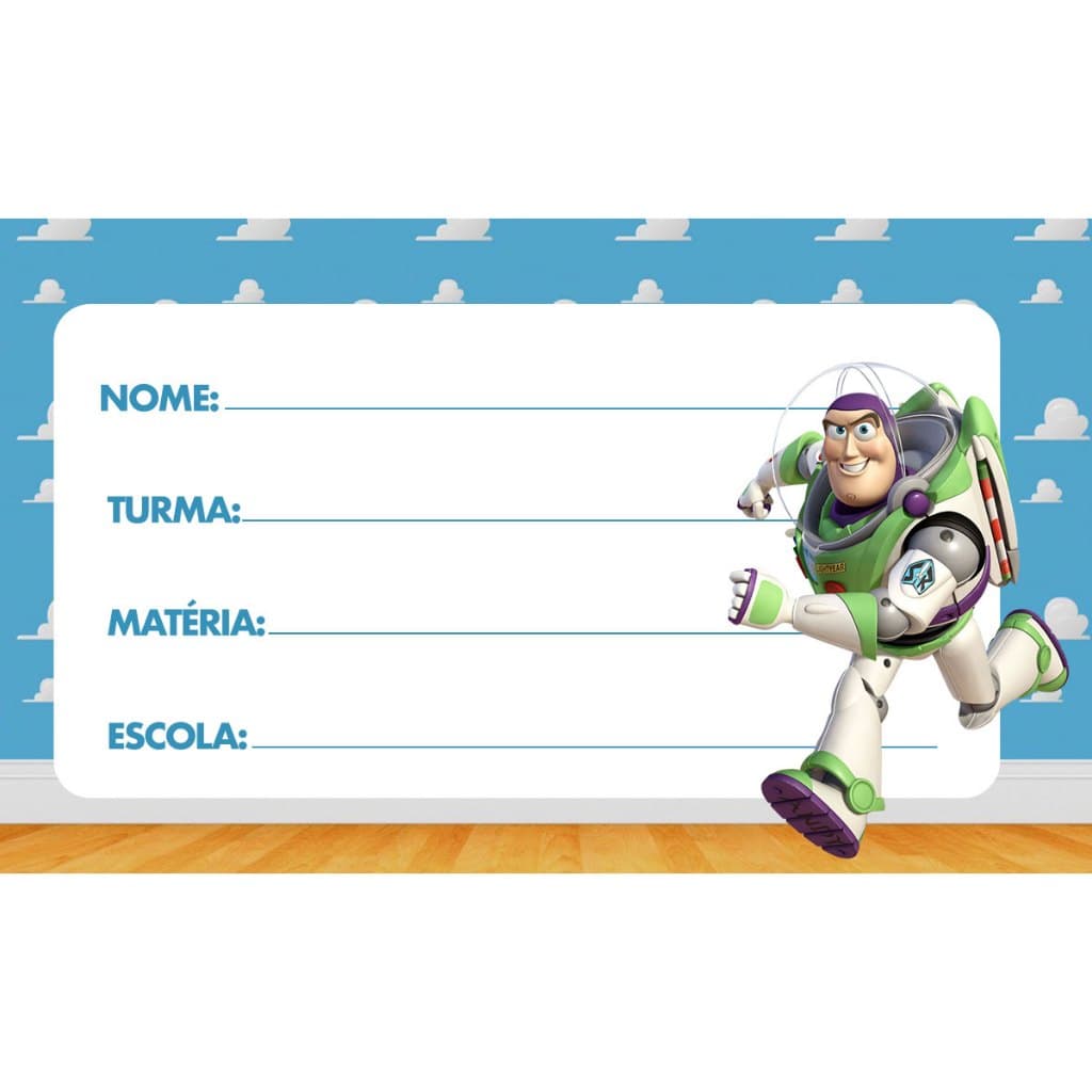 20 ETIQUETAS ESCOLAR TOY STORY 2026 KIT COM 20 ADESIVOS ESCOLAR DO TOY STORY 8X5