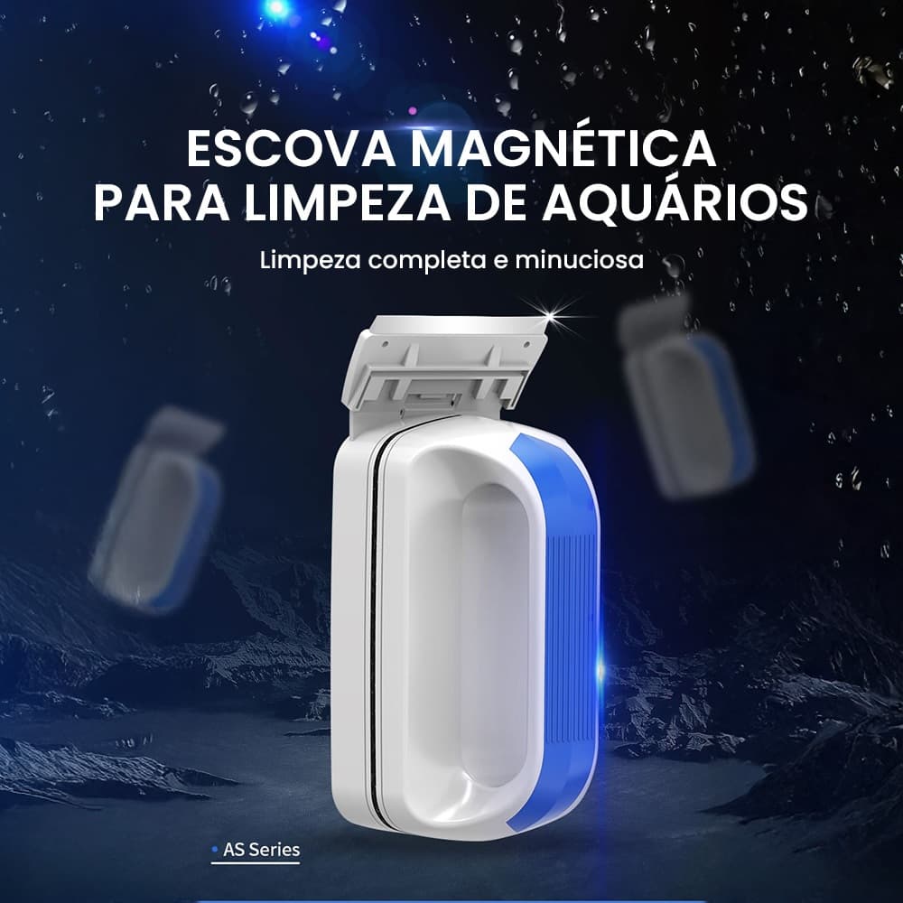 Limpador de Vidro Magnético Forte para Aquário Mini Escova Flutuante Remove Algas