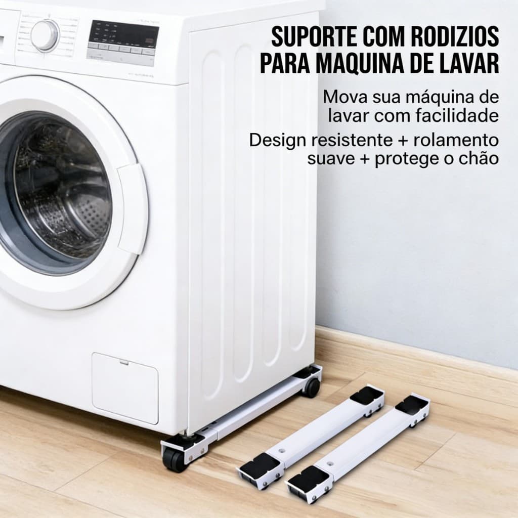 Suporte Universal de Alumínio com Rodas para Geladeira, Fogão e Lava-Louças 200kg