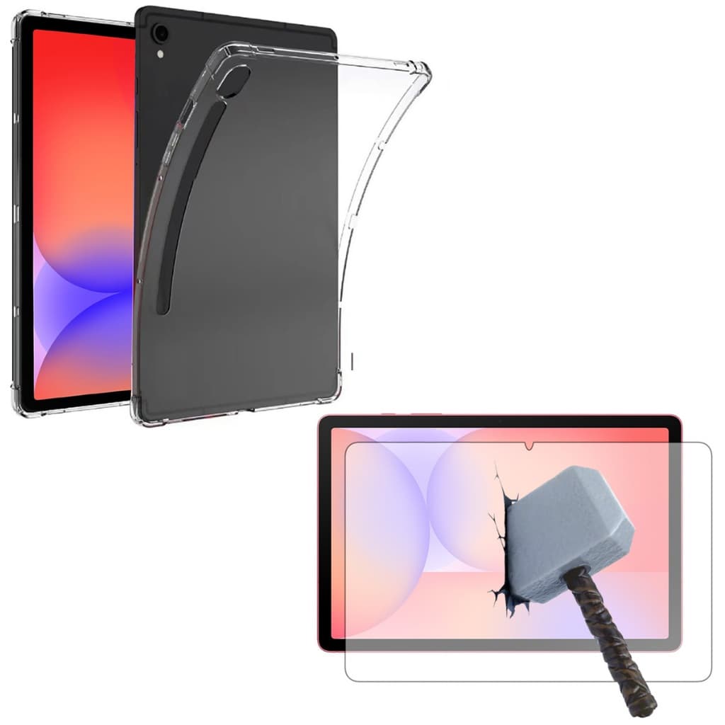 Capa Silicone TPU + Película Vidro para Tablet Galaxy Tab S10 Lite 10.9 Polegadas Modelos X400 X406
