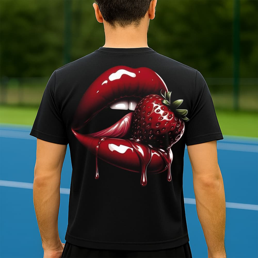 Camiseta Dry Fit Masculina Estampada Boca Derretendo P ao GG Leve Respirável Academia Treino