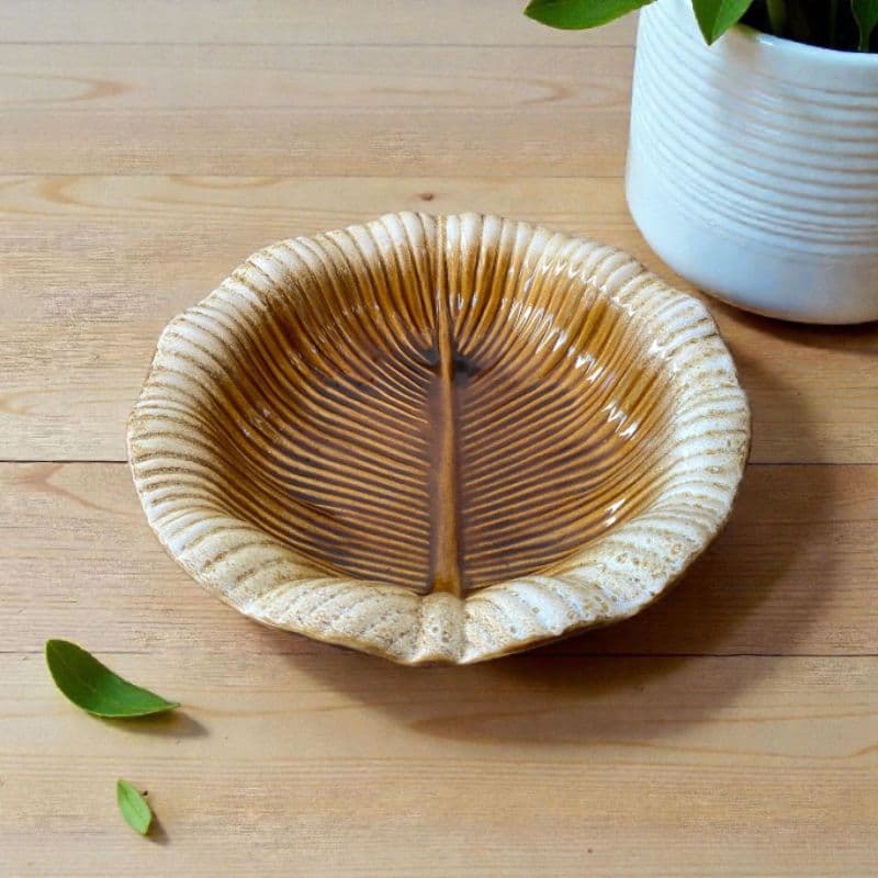 Saladeira Cumbuca Grande Premium Em Cerâmica Para Mesa Posta Saladas Sobremesa e Decoração Marrom Rústico