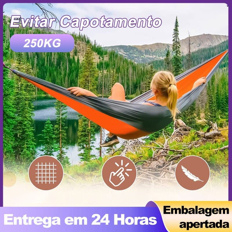 Rede de Descanso Casal para Camping Resistente 250kg Super Leve Portatil