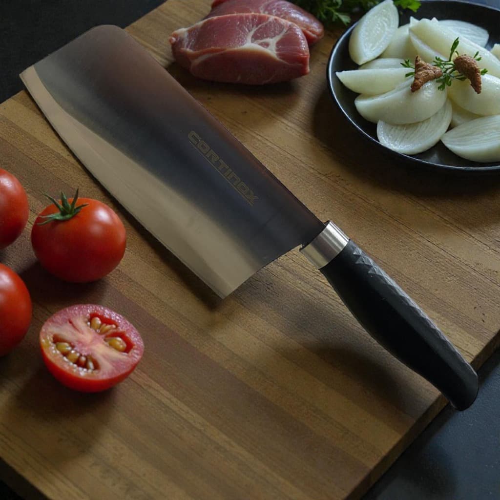 Cutelo Faca inox 30cm açougue ossos carne doméstico e profissional