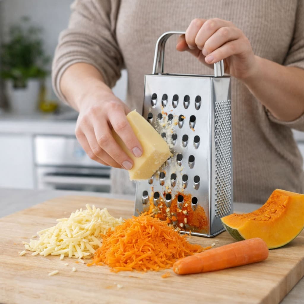 Ralador de legumes manual multifuncional 4 faces 18CM Aço Inox Cenoura Alimentos