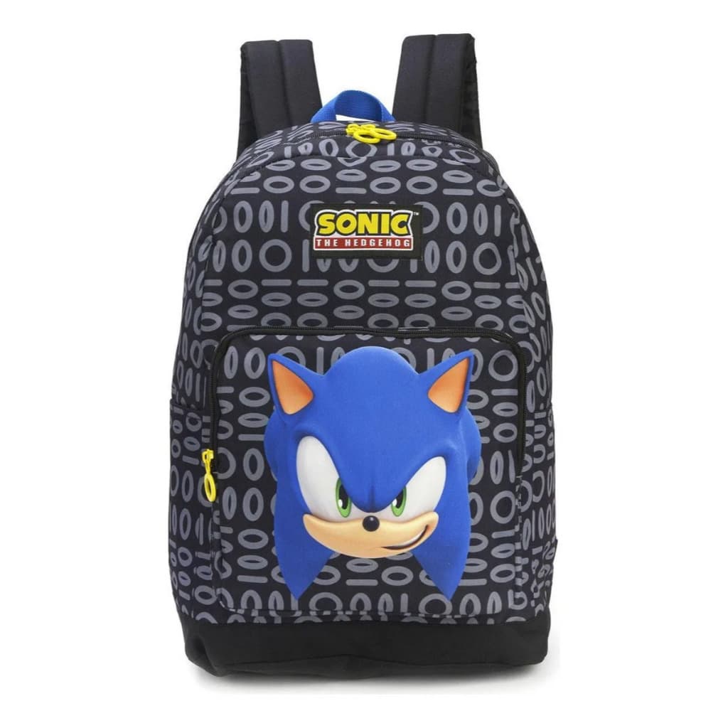 Mochila Escolar De Costas Reforçada Sonic Pt Cor Preto Preto Mochila Escolar De Costas Reforçada Sonic Pt Cor Preto Pret