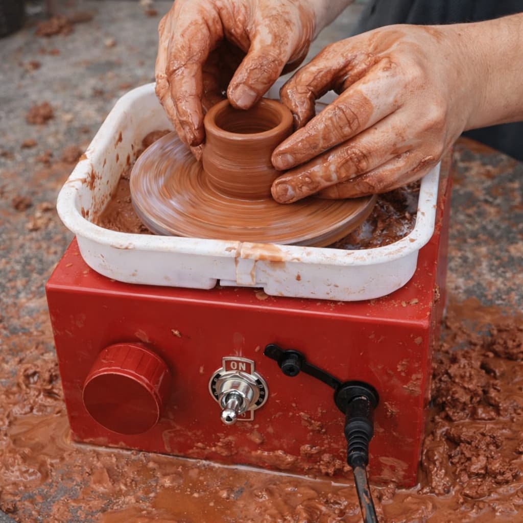 Mini Torno Elétrico Artesanato Cerâmica Pintura Modelagem