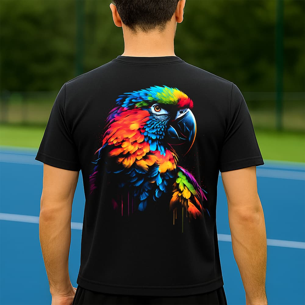 Camiseta Dry Fit Masculina Estampada Águia Colorida P ao GG Leve Respirável Academia Treino