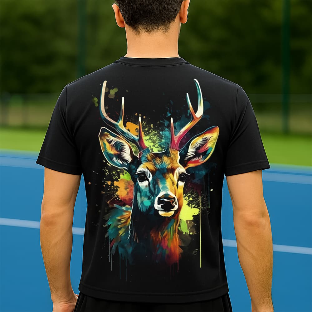 Camiseta Dry Fit Masculina Estampada Cervo P ao GG Leve Respirável Academia Treino