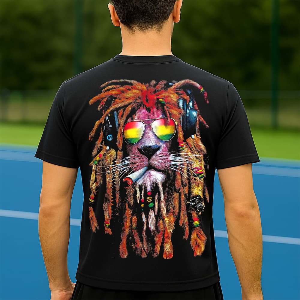 Camiseta Dry Fit Masculina Estampada Leão Cabeludo P ao GG Leve Respirável Academia Treino