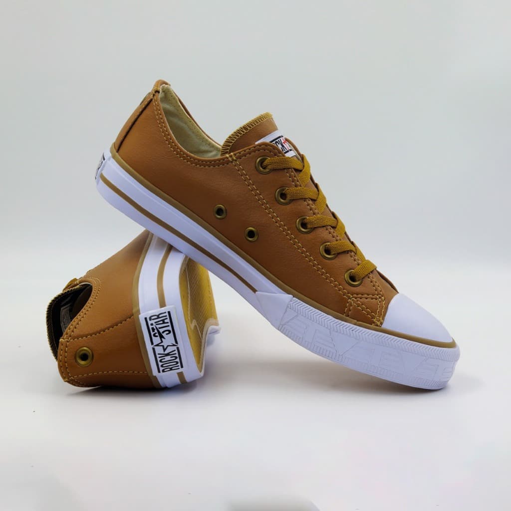 Tênis Courino Caramelo Cano Baixo Feminino Masculino Estilo Versatilidade e Conforto Tevet