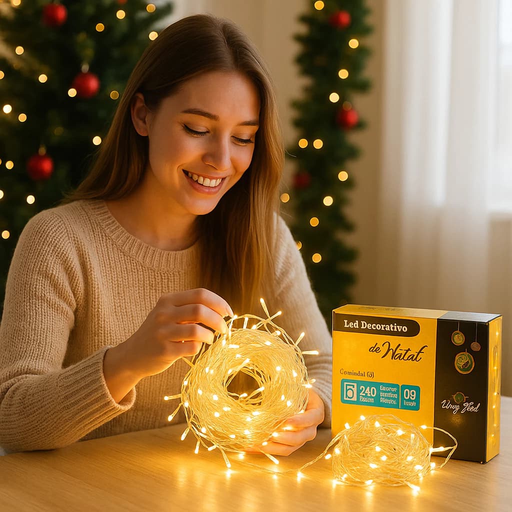 Cascata 240 Leds 4,3m Natal 220v Pisca Pisca Luzes Decoração Natalina Branco Quente Amarela Luz Reveillon Festa