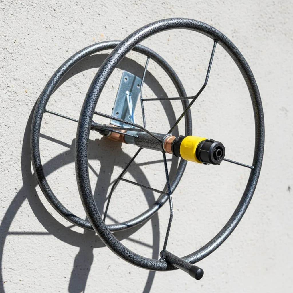 Enrolador Suporte Mangueira Jardim Até 50 Metros Em Aço