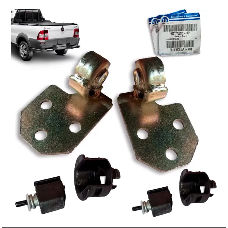 Kit Dobradiça Tampa Traseira Fiat Strada 2008 2020 Original