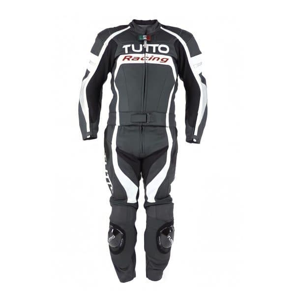 MACACÃO TUTTO RACING V1 2 PEÇAS – Preto Branco e Prata