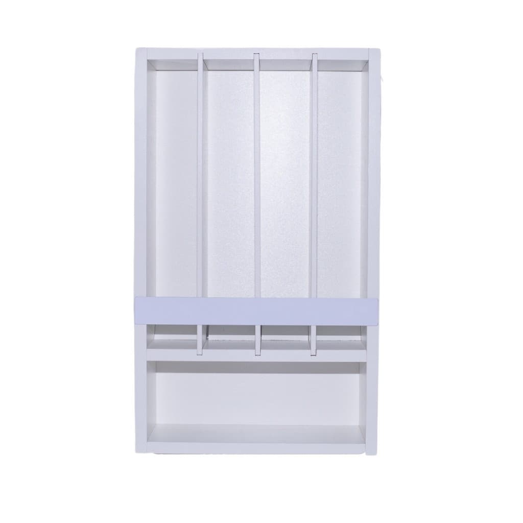 Expositor MDF Multiuso Para Bar Mercearia 4 Raias Branco Premium