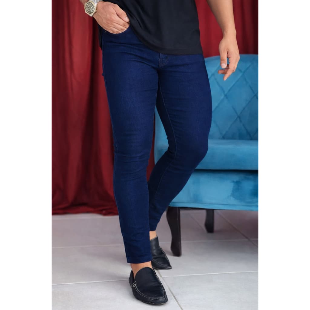 Calça Jeans Masculina Slim Com Elastano Lycra Premium Conforto