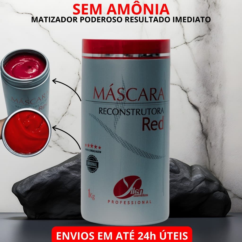 Máscara Matizadora vermelho cereja Definição Brilho fios sem corte-químico matizador marsala Red 1kg