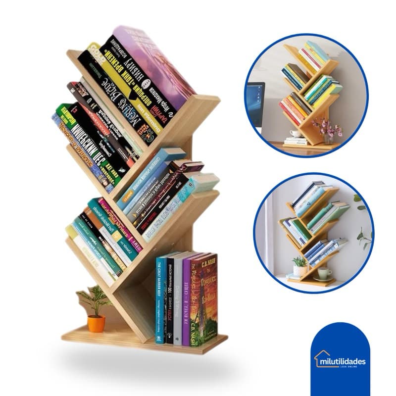Prateleira de Livros Porta Livros em MDF Branco Preto Cru – Porta Livro Decorativo 46x28x16cm