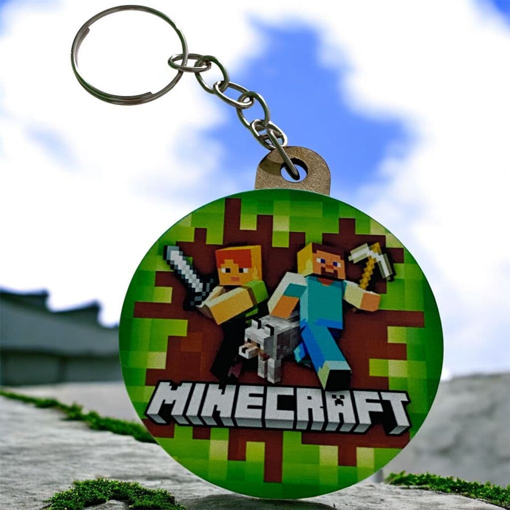 Chaveiros Minecraft Adesivados Personalizados Mdf Lembrancinha Infantil Aniversario 3mm