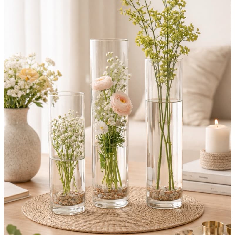 Vaso de Vidro Cilindro Tubo Decorativo Terrário