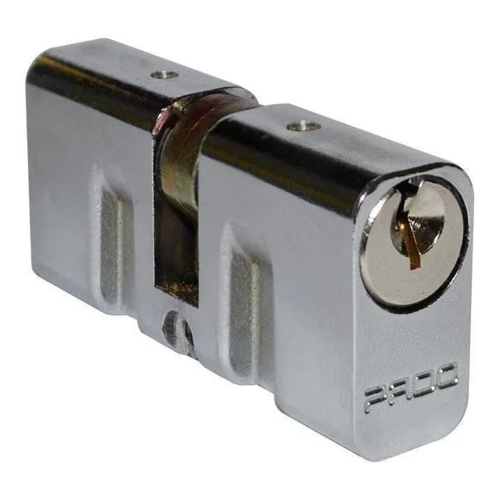Cilindro Miolo Tambor Pado 55mm Tradicional Cromado Com 2 Chaves Para Fechadura Externa