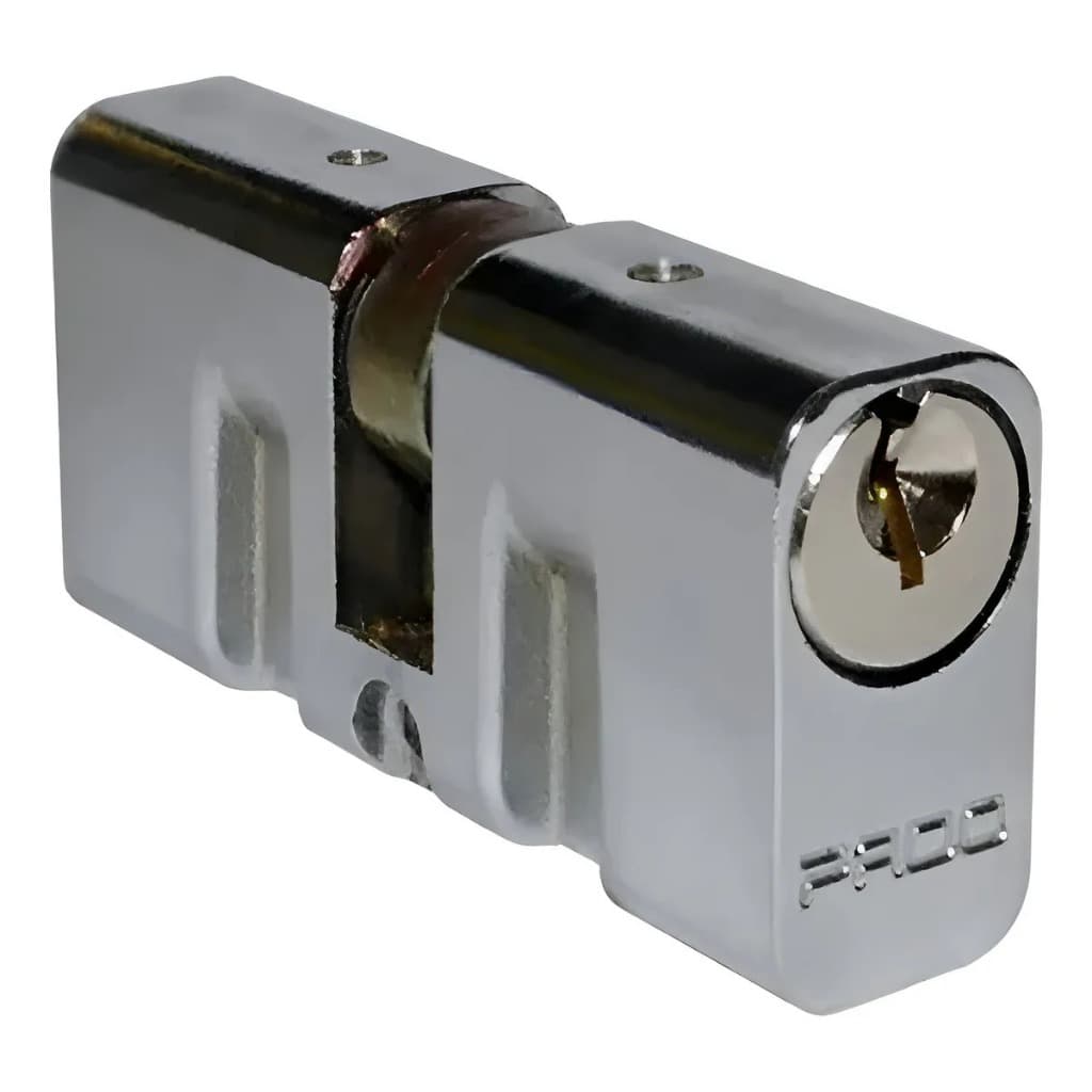 Cilindro Miolo Tambor Pado 55mm Cromado Com 2 Chaves Para Fechadura Externa
