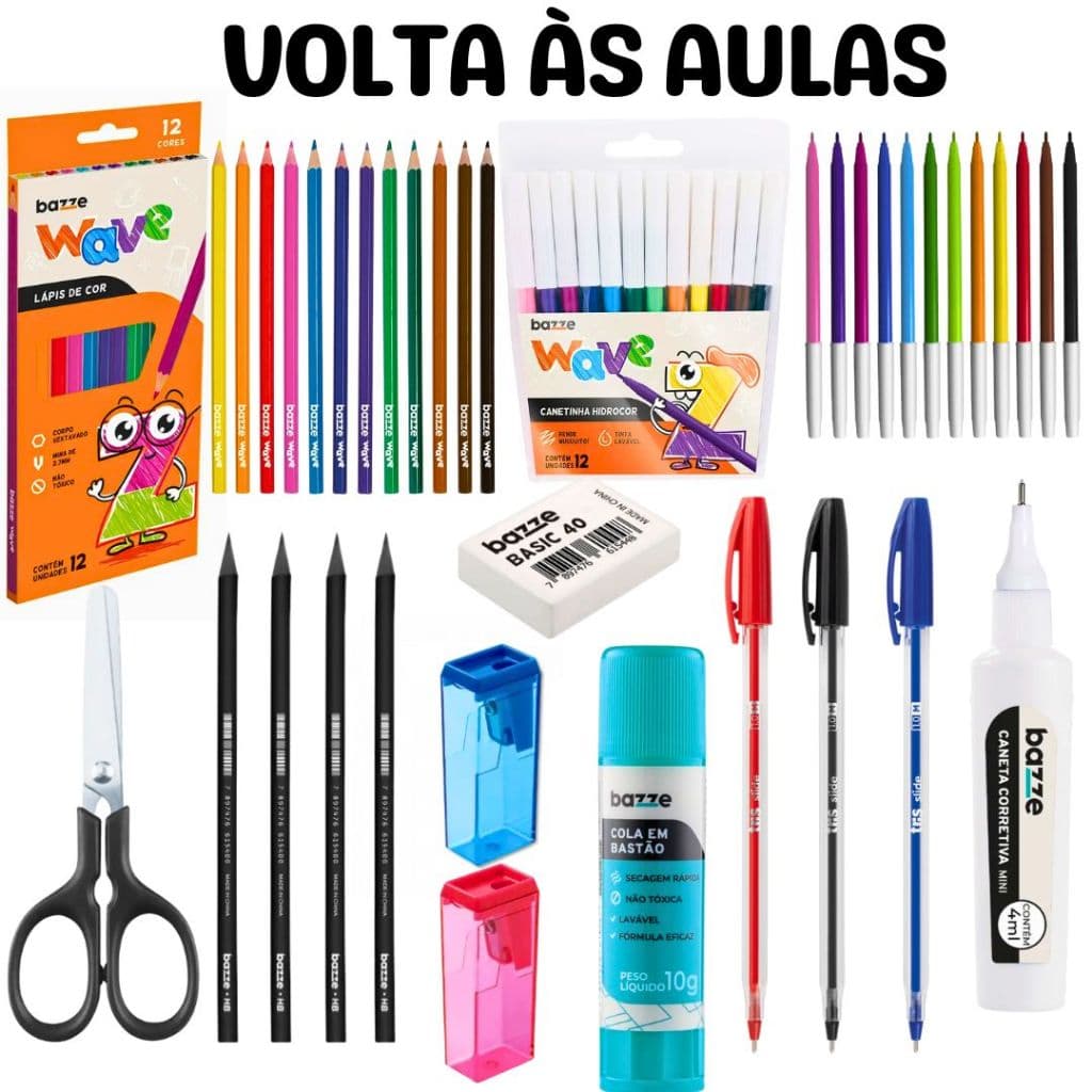 Kit De Material Escolar Completo Para Ensino Fundamental e Ensino Médio Volta as Aulas Para Todas As Idades