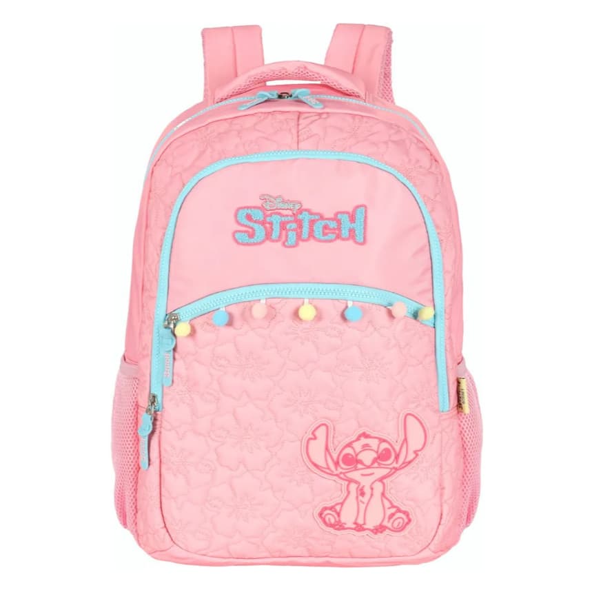 Mochila De Costas Escolar Feminina Rosa Stitch Luxcel Rosa Stitch Unico