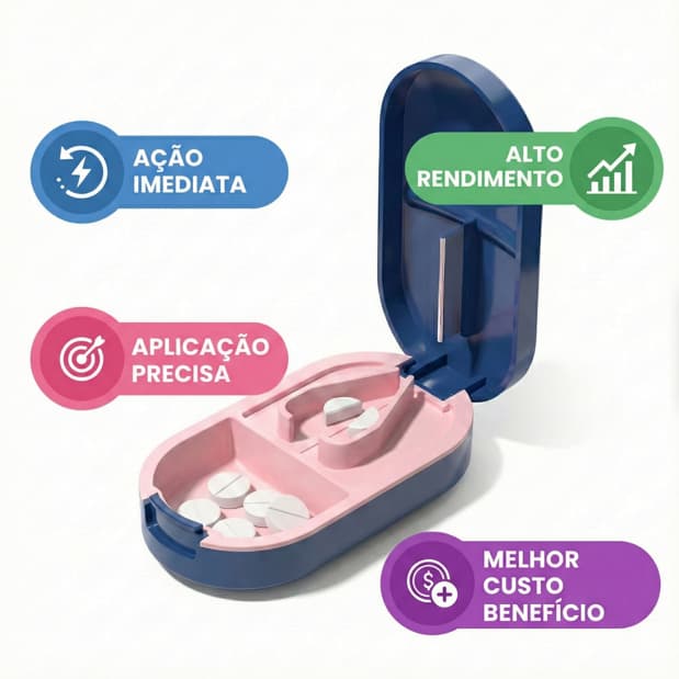 Cortador de Medicamento Universal Com Porta Remédio Lâmina Precisa - Rede Up