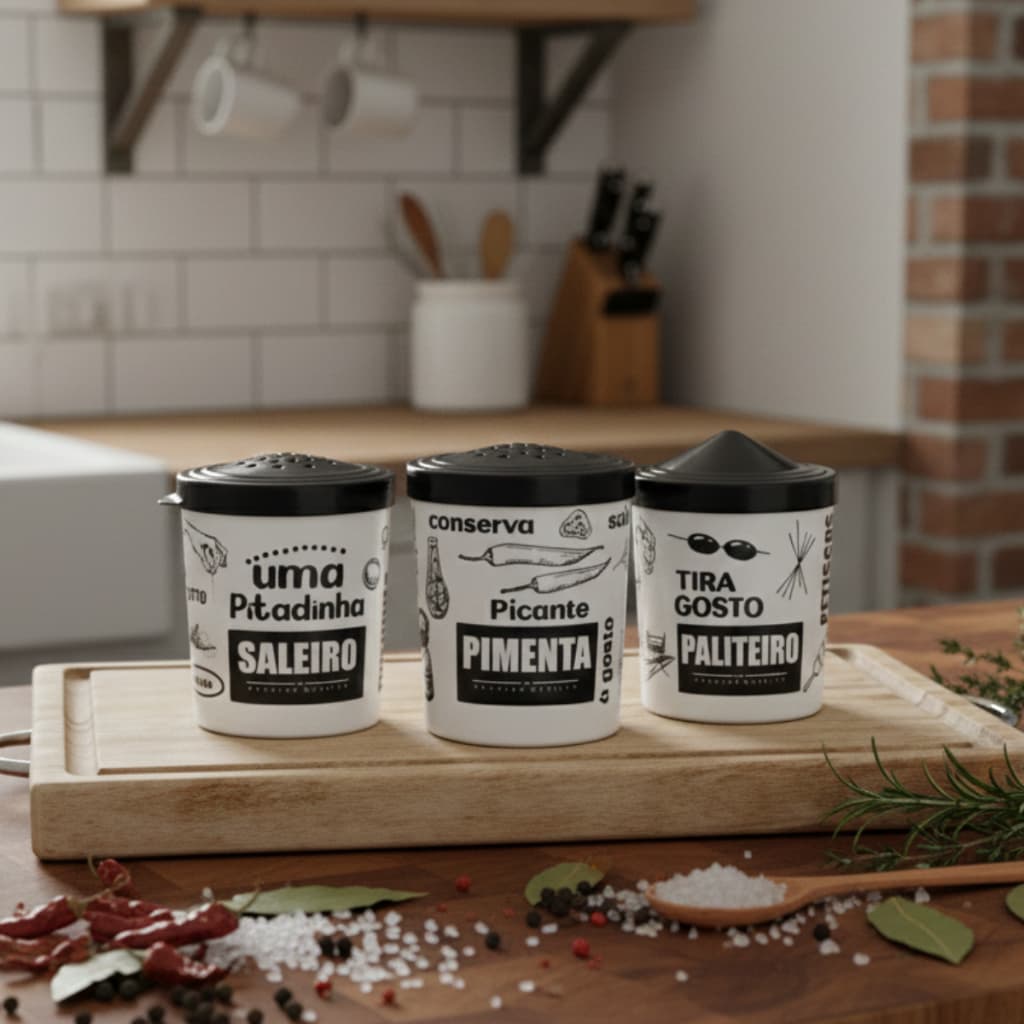 Kit 3 Potinhos de Plástico 200Ml Porta Condimentos Exclusivo