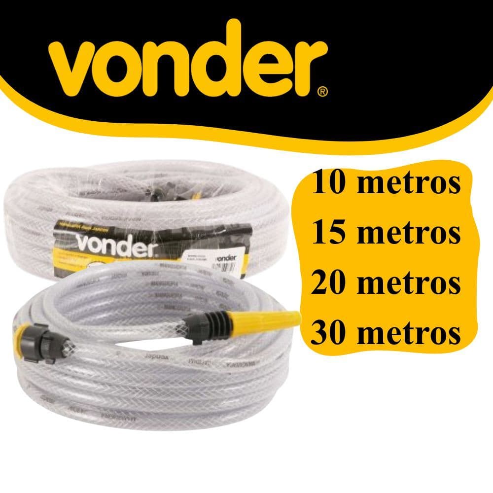 Mangueira para jardim, trançada, transparente, 10 m  15 m  20 m  30 m, VONDER