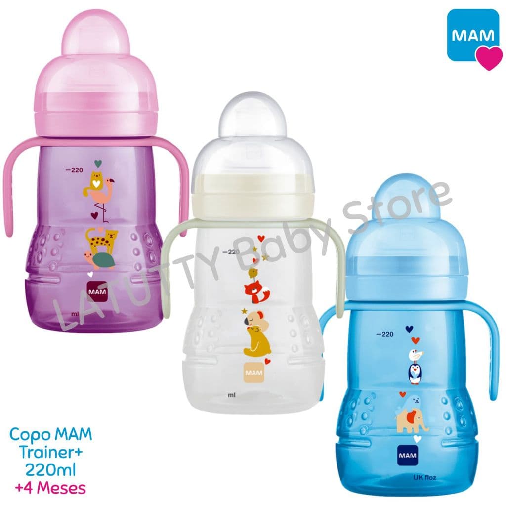 Copo Antivazamento MAM 220ml Trainer Copo Treinamento Bebê 4+ Meses Infantil MAM Original Bebe Menino Menina
