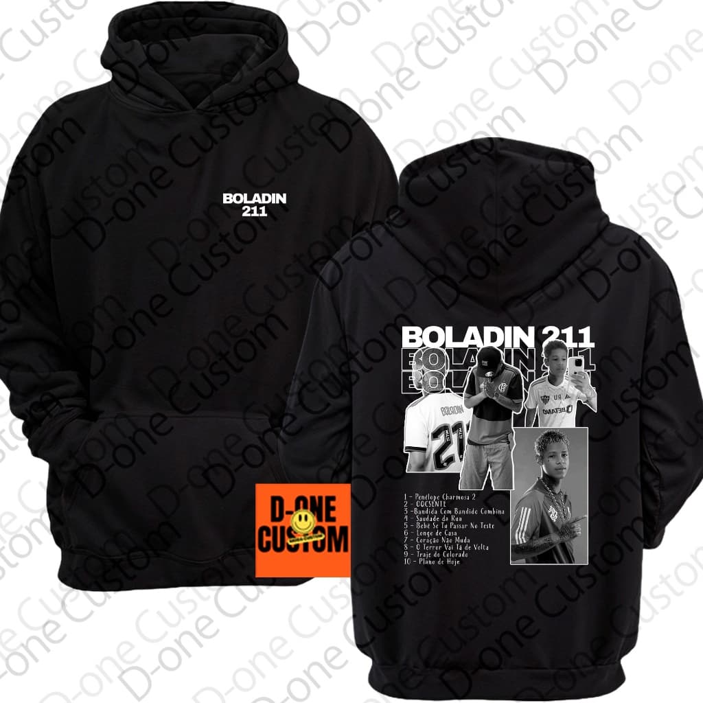 Blusão Moletom Boladin 211 Hoodie Personalizado Funk Baile OQCSENTE Confortável Álbum Musicas