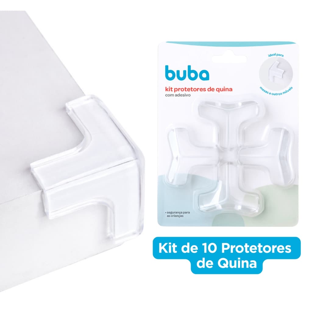 Kit 10 Protetores de Quina para Criança Protetor para Cantos de Móveis e Mesa Buba
