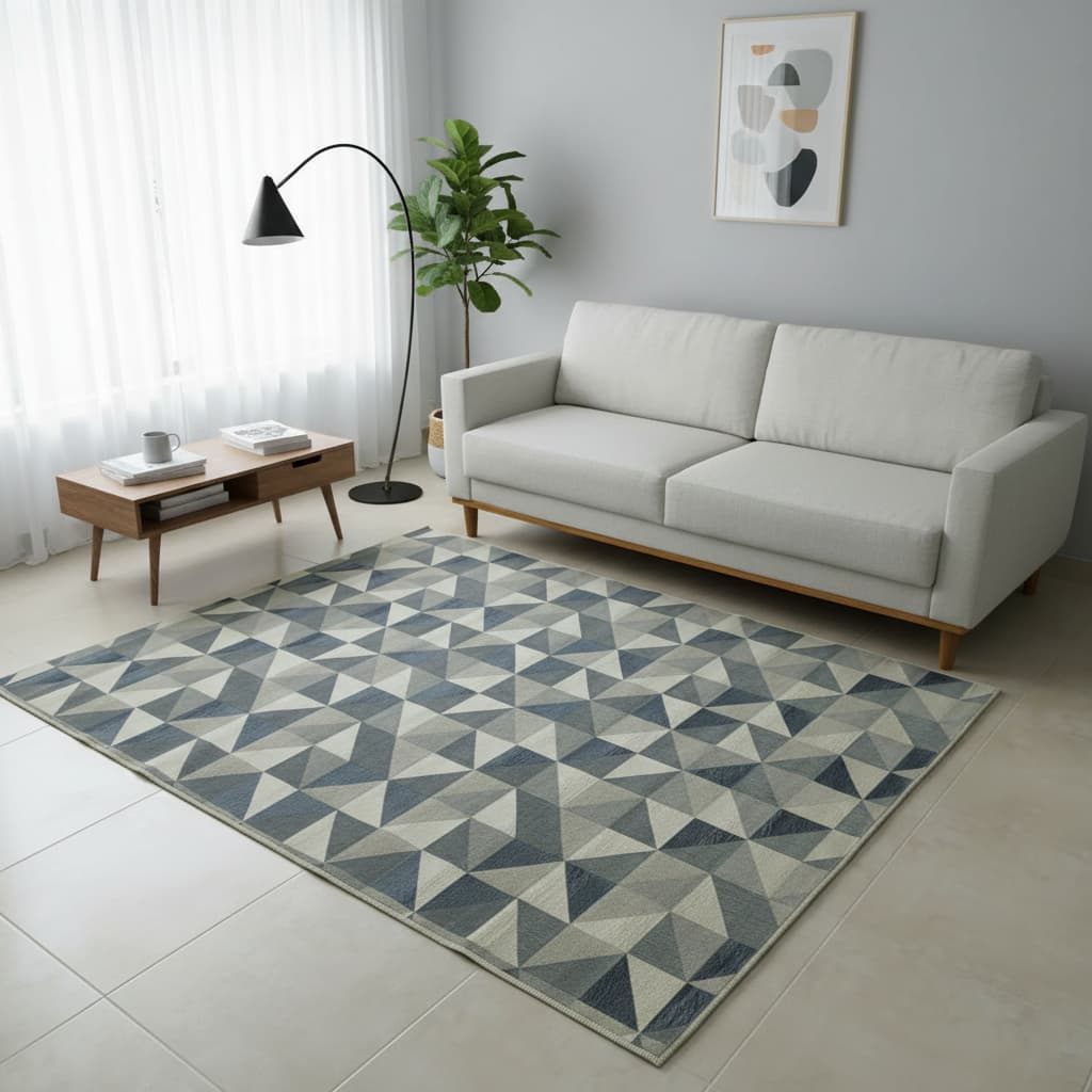 Tapete Sala Grande Antiderrapante Home Belga Alto Padrao 200x250 Sem Pelo Cinza