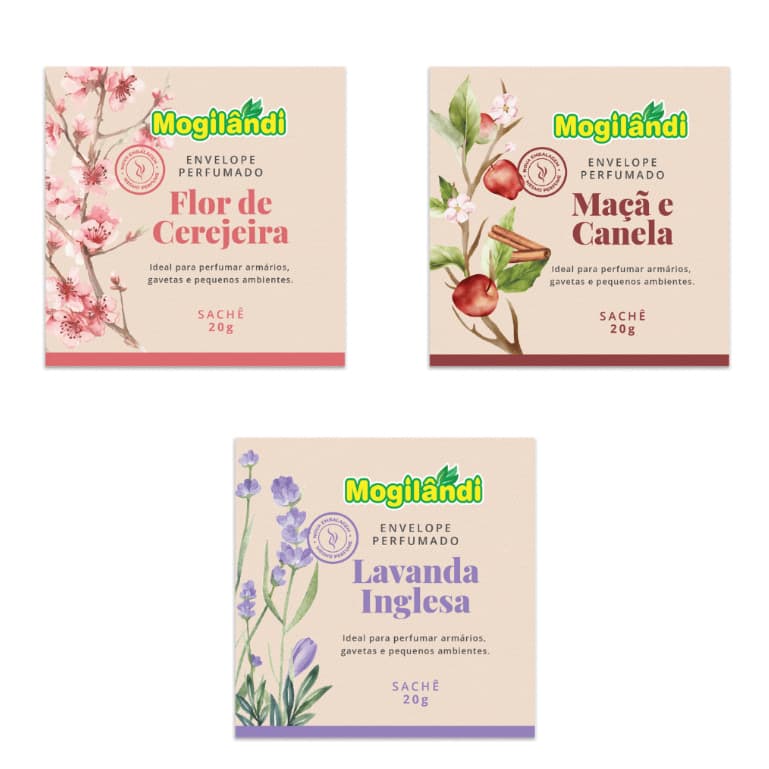 Envelope Perfumado Mogilandi 20g – Aroma para Gavetas, Armários e Ambientes