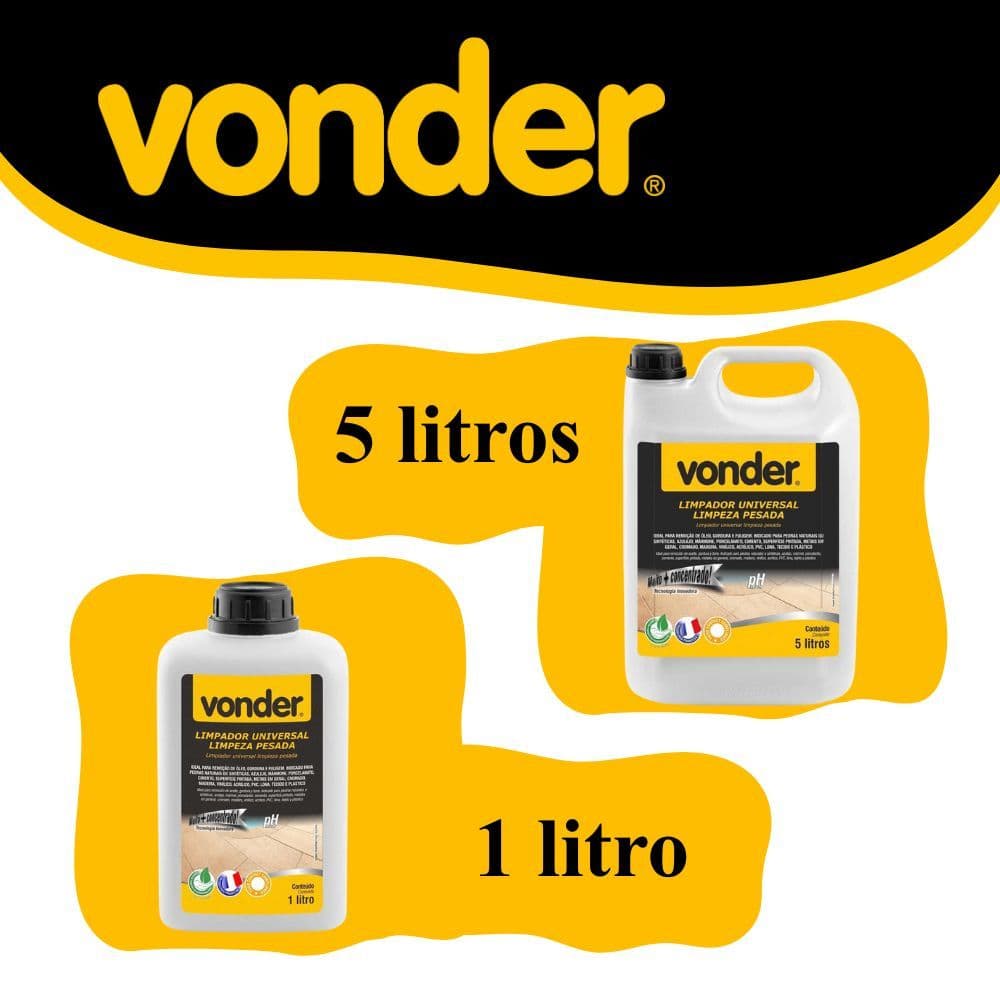 Limpador universal limpeza pesada, 1 litro, 5 litros,  VONDER