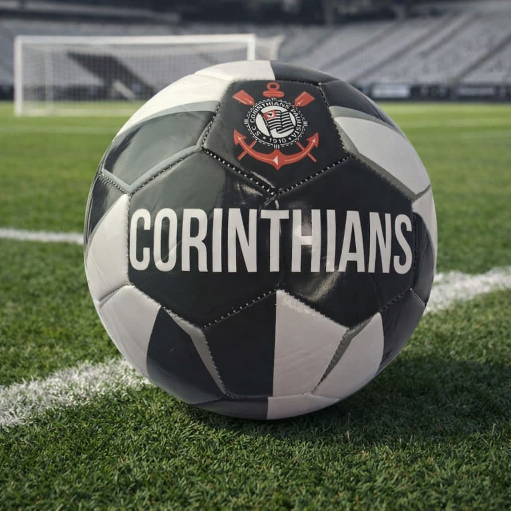 Bola Corinthians Campo Oficial  5 Licenciada Costurada Preta