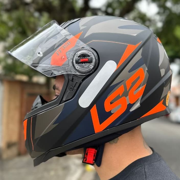 CAPACETE LS2 FF358 TANK CAMO CAMUFLADO PRETO LARANJA EXCLUSIVO ORIGINAL TOP ESGOTA RÁPIDO