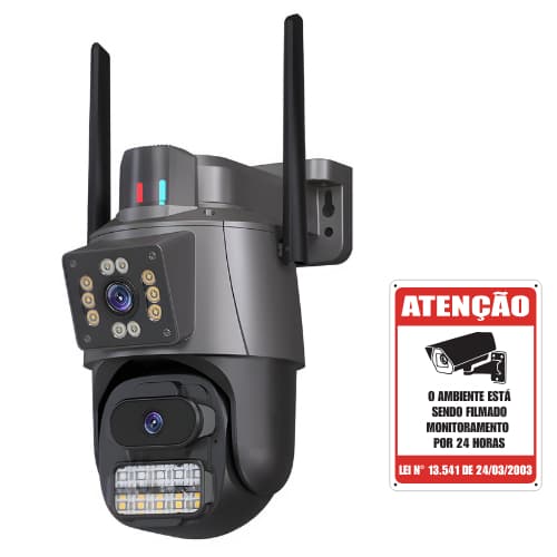 Câmera de Segurança Dupla IP Wifi  a Prova D'agua Dupla Com Led Visão Noturna Sensor de Movimento