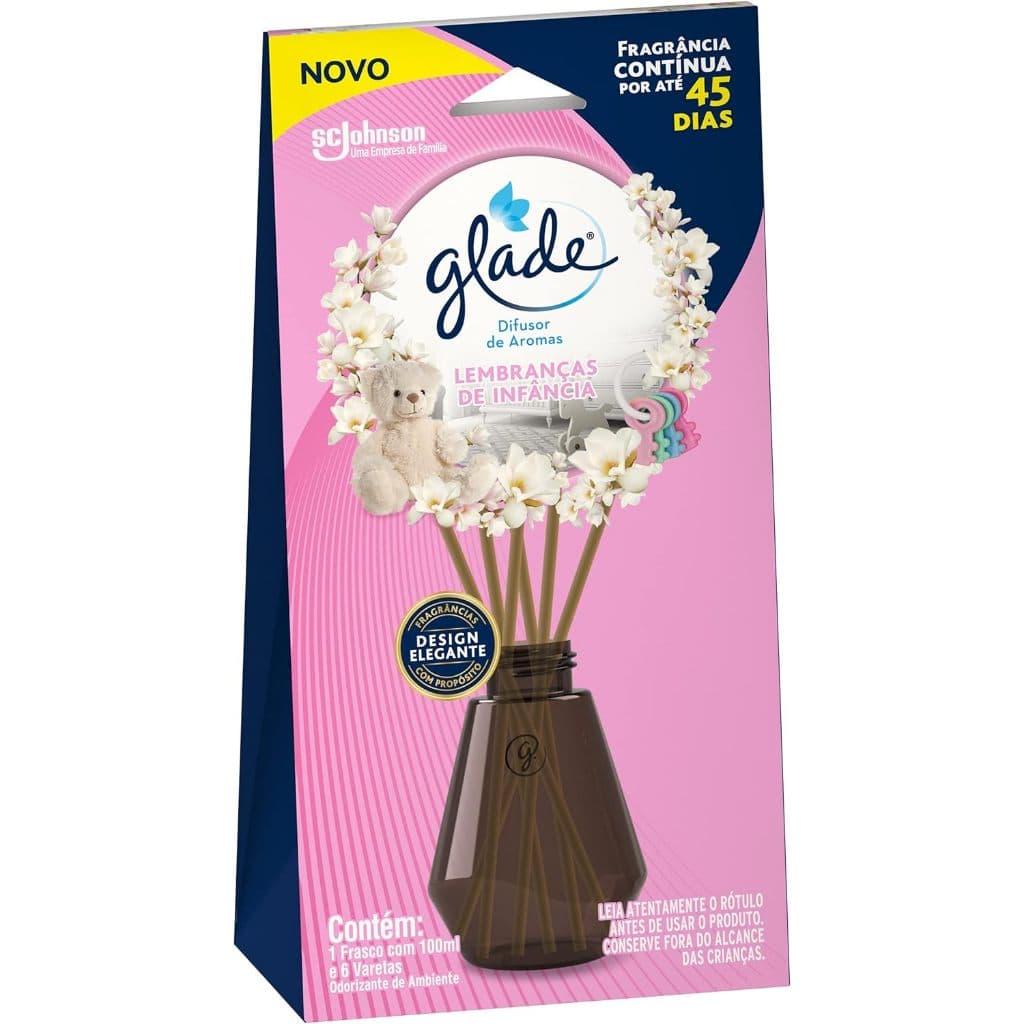 Difusor de Ambiente Glade, Lembranças de Infância, 6 Varetas, 100ml