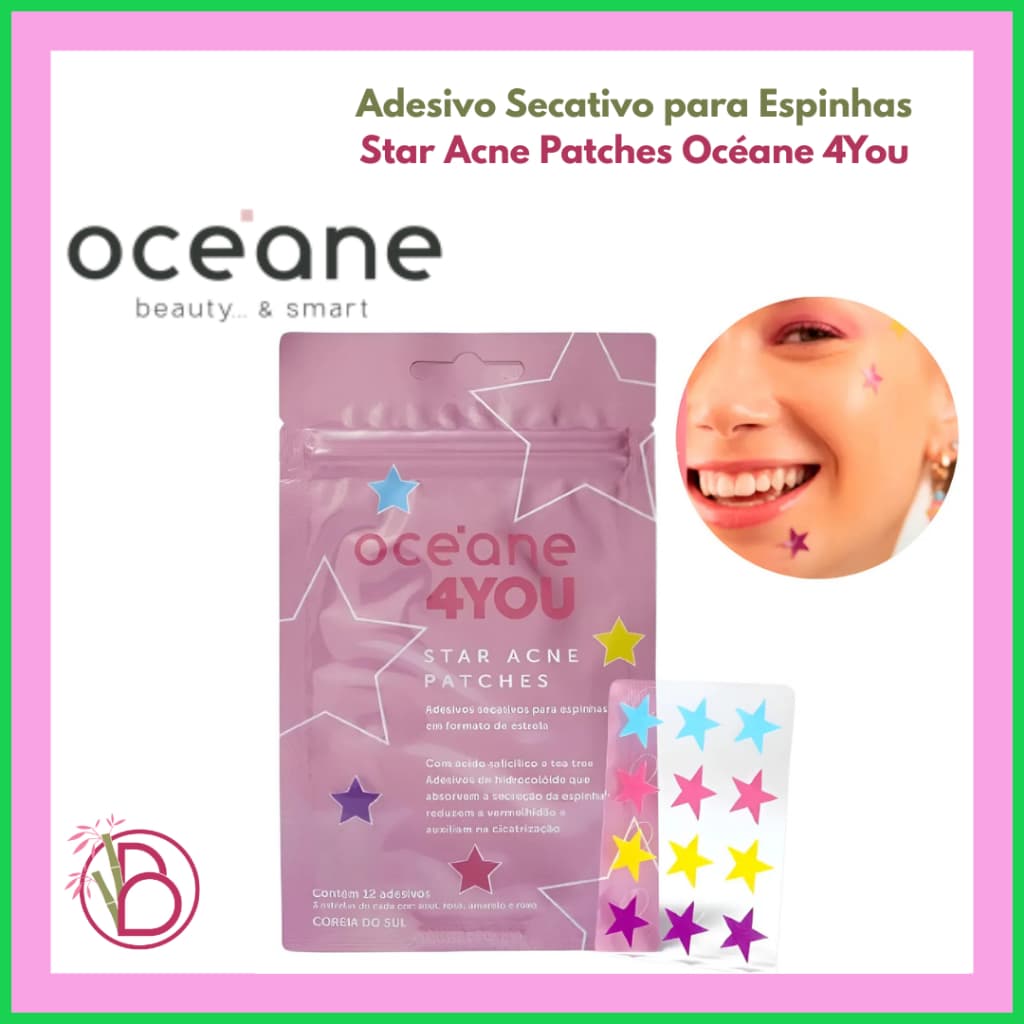 Adesivo Secativo para Espinhas Star Acne Patches Océane 4You – C/12 Unidades