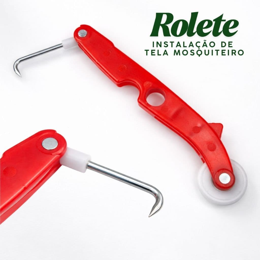 Rolete Aplicador Tela Rede Mosquiteira Roldana com Gancho para Janela e Porta