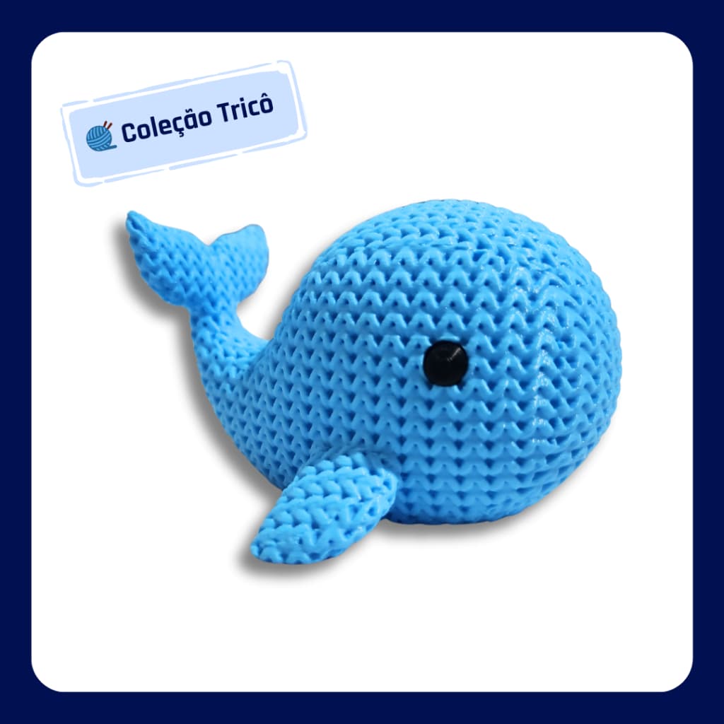 Baleia Algodão Estilo Tricô • Decoração Infantil e Lembrancinhas