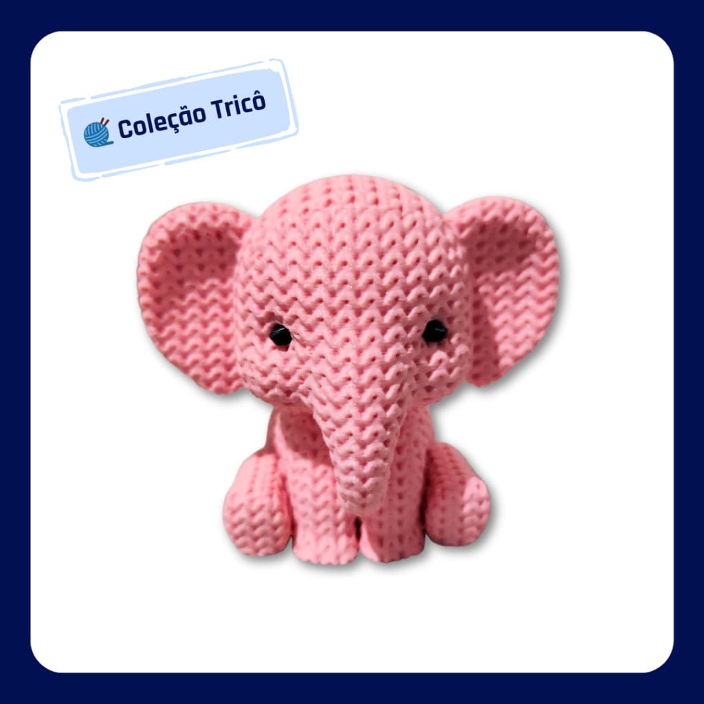 Elefante Pingo Estilo Tricô • Decoração Infantil e Lembrancinhas
