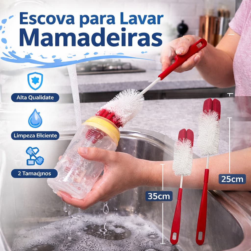 Escovas Para Lavar Mamadeiras Resistentes Colorida
